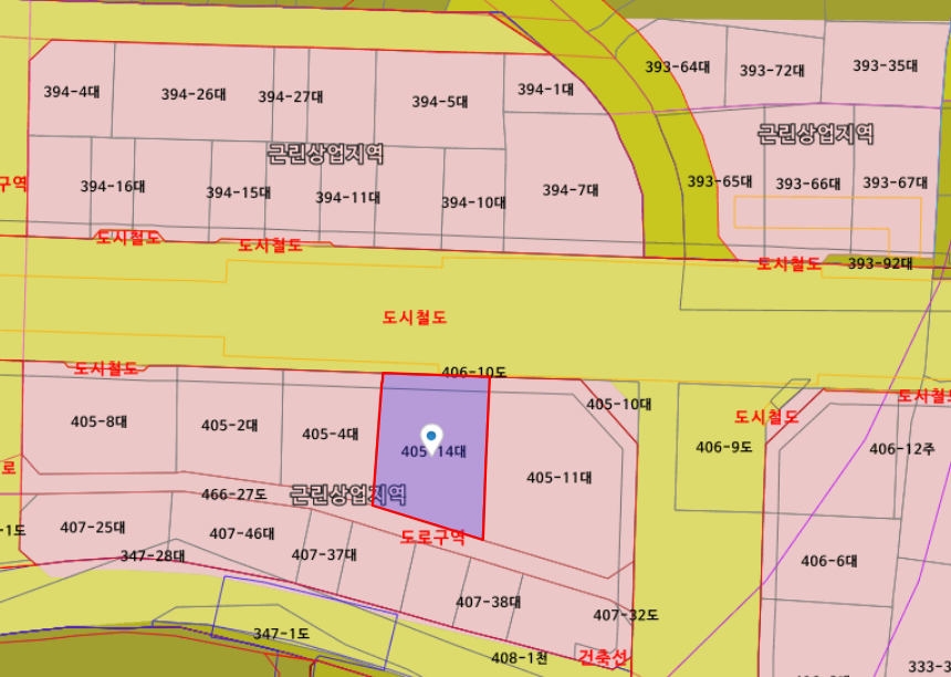서울 동작구 대방동 405-14 지적·용도지역도